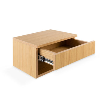 Ettore 15.71" Mid-Century Modern Floating Wall Mounted Nightstand with Soft-Close Drawer and Cable Hole - JONATHAN Y